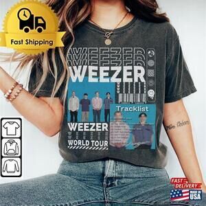 Weezer Music Shirt Y2K 90S Retro World Tour Tickets Album Tee